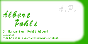 albert pohli business card